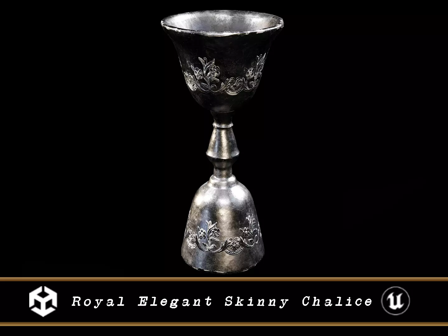 Royal Elegant Skinny Chalice Low-poly 3D model_0
