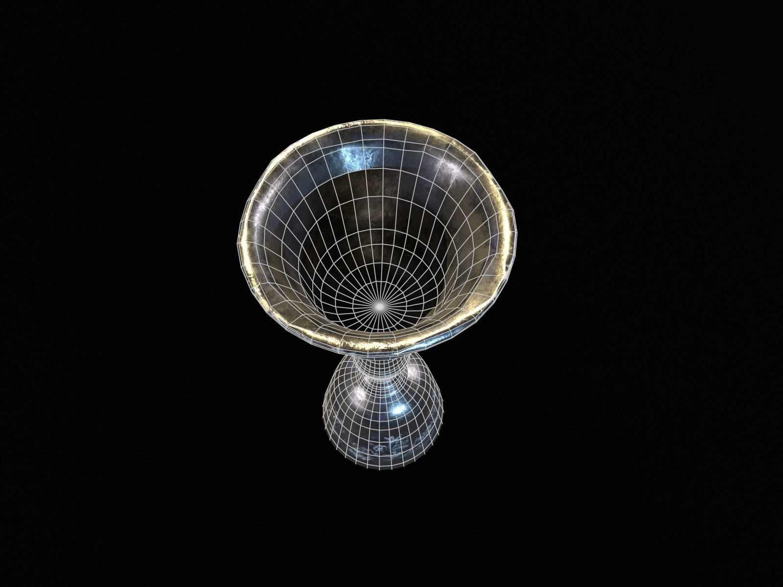 Royal Elegant Skinny Chalice Low-poly 3D model_21