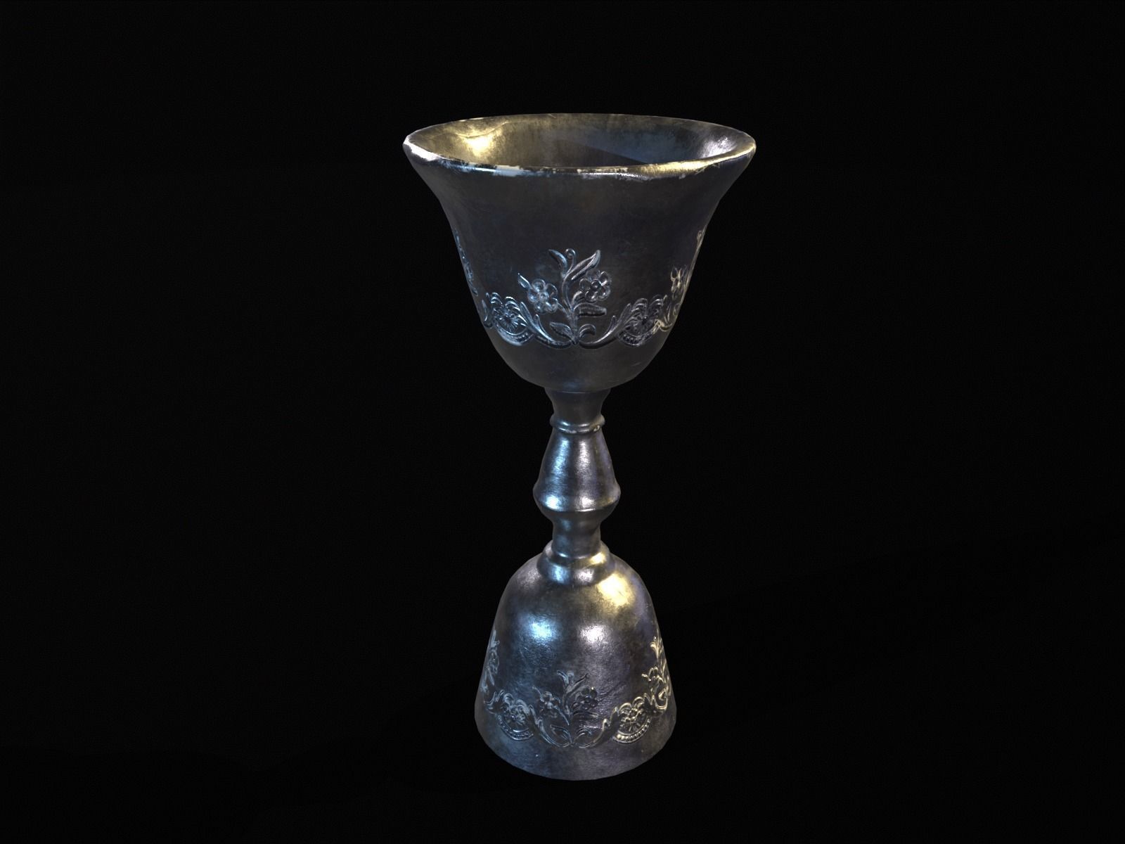 Royal Elegant Skinny Chalice Low-poly 3D model_2