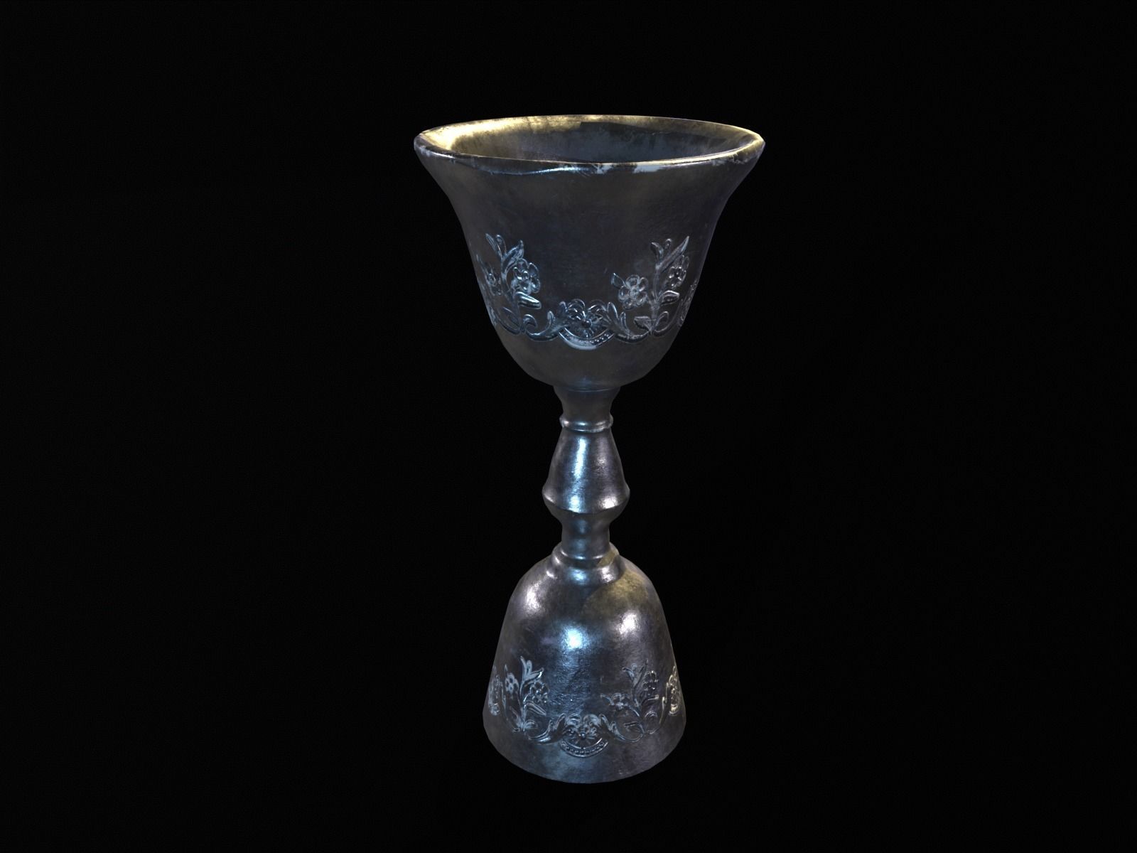 Royal Elegant Skinny Chalice Low-poly 3D model_4