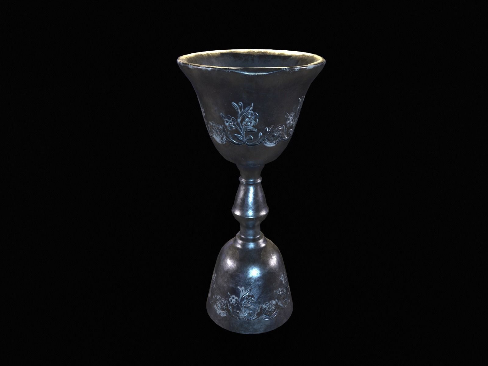 Royal Elegant Skinny Chalice Low-poly 3D model_6