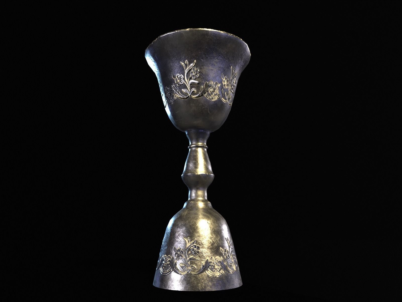 Royal Elegant Skinny Chalice Low-poly 3D model_12