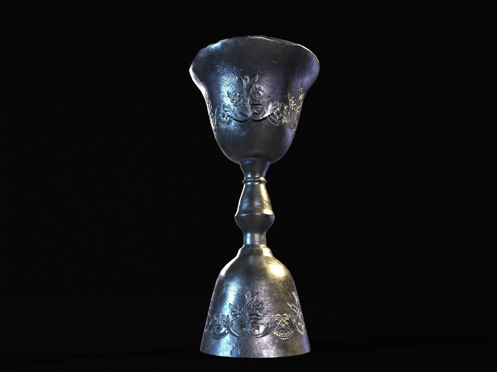 Royal Elegant Skinny Chalice Low-poly 3D model_14