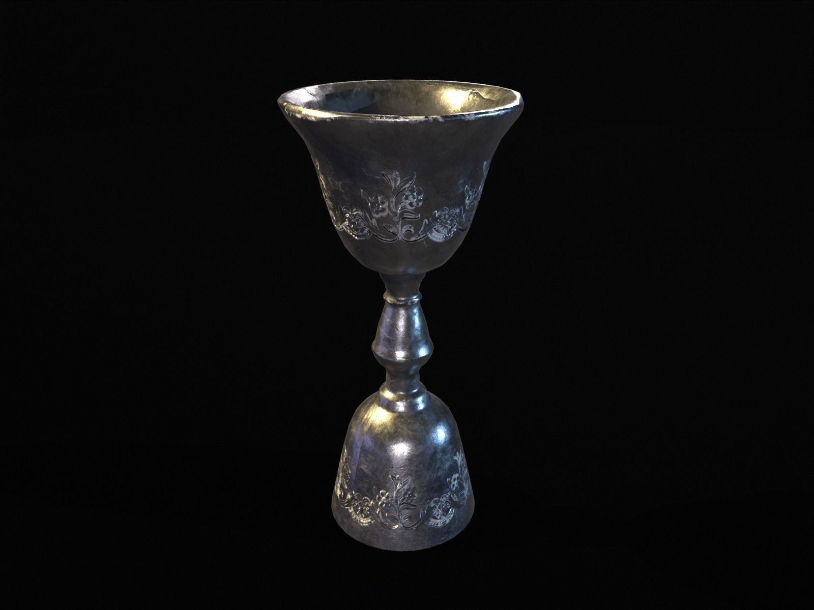 Royal Elegant Skinny Chalice Low-poly 3D model_10