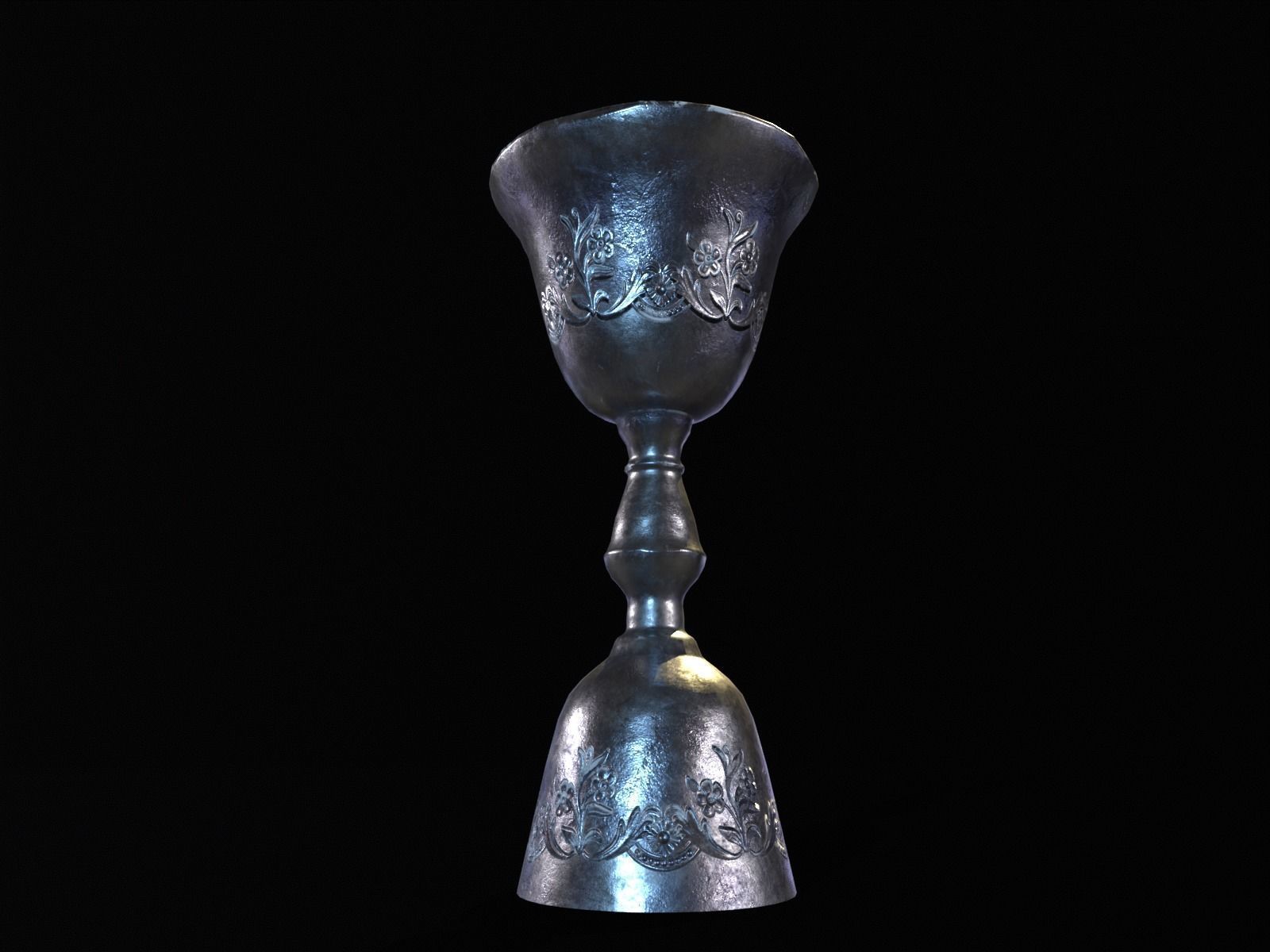 Royal Elegant Skinny Chalice Low-poly 3D model_16