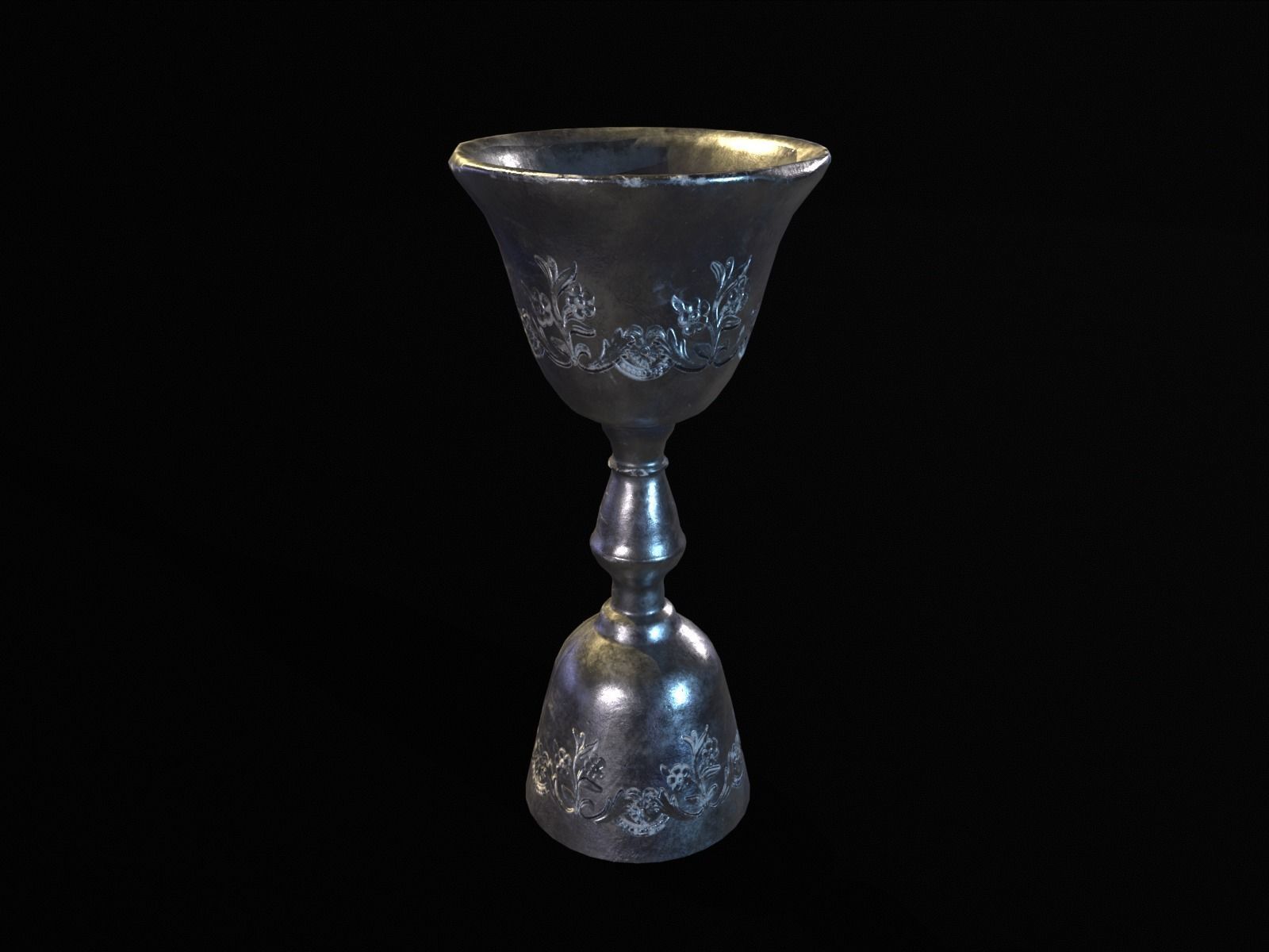Royal Elegant Skinny Chalice Low-poly 3D model_8