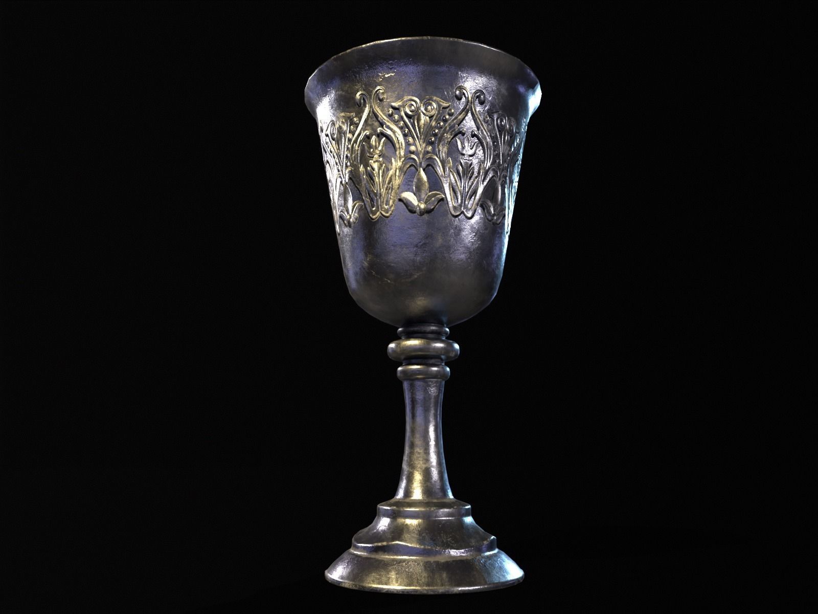 Royal Noble Chalice Low-poly 3D model_18