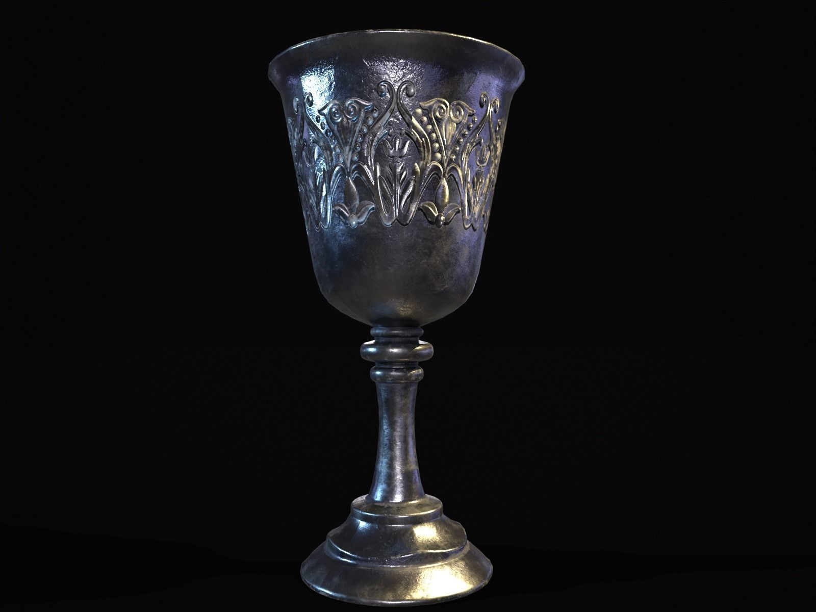 Royal Noble Chalice Low-poly 3D model_14