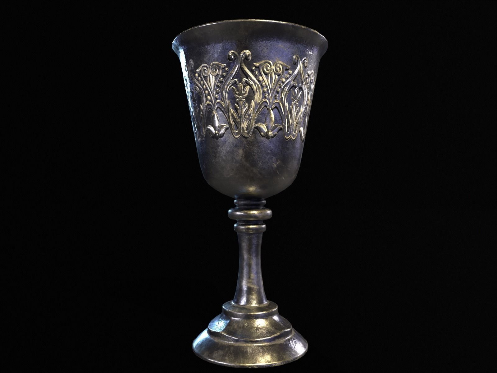 Royal Noble Chalice Low-poly 3D model_16