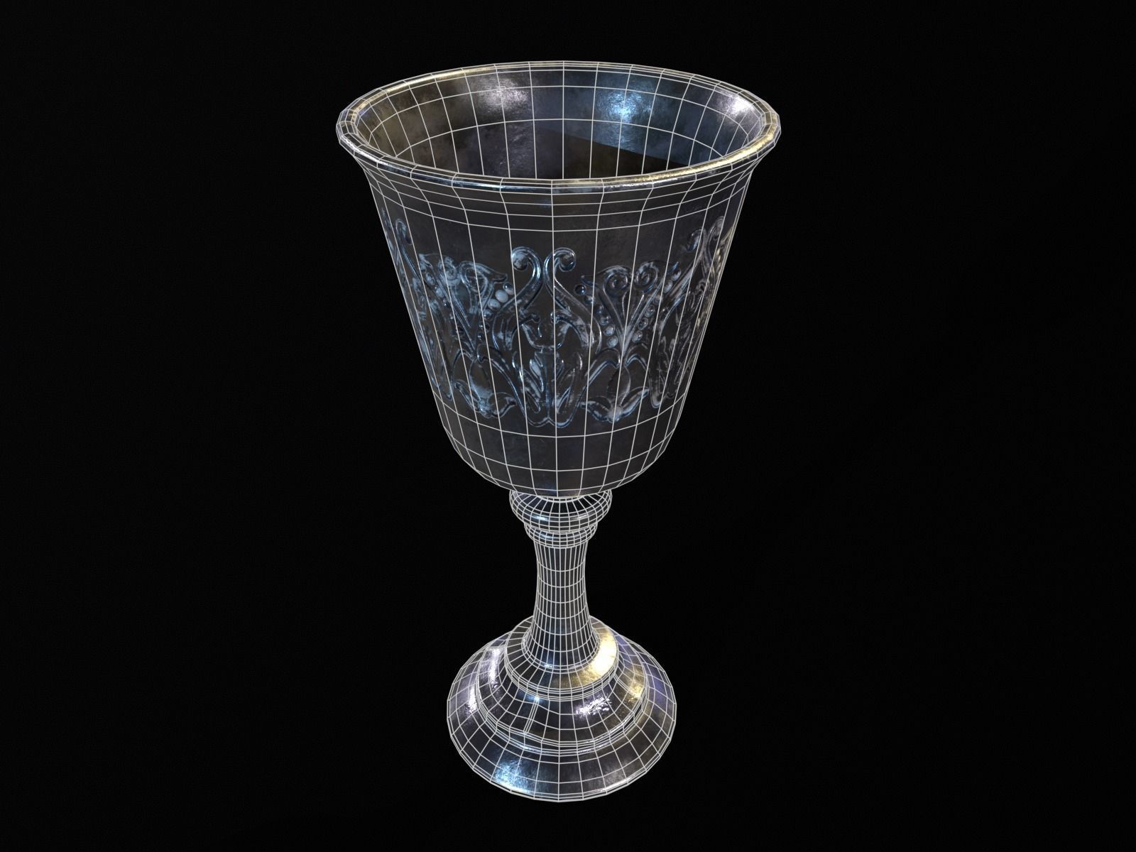 Royal Noble Chalice Low-poly 3D model_13