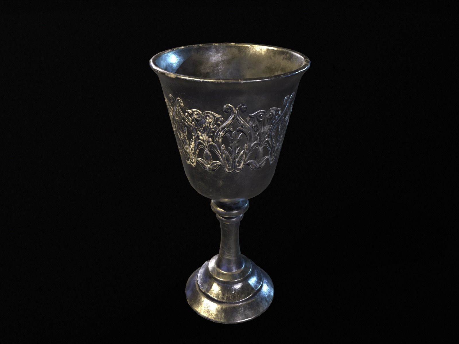 Royal Noble Chalice Low-poly 3D model_4