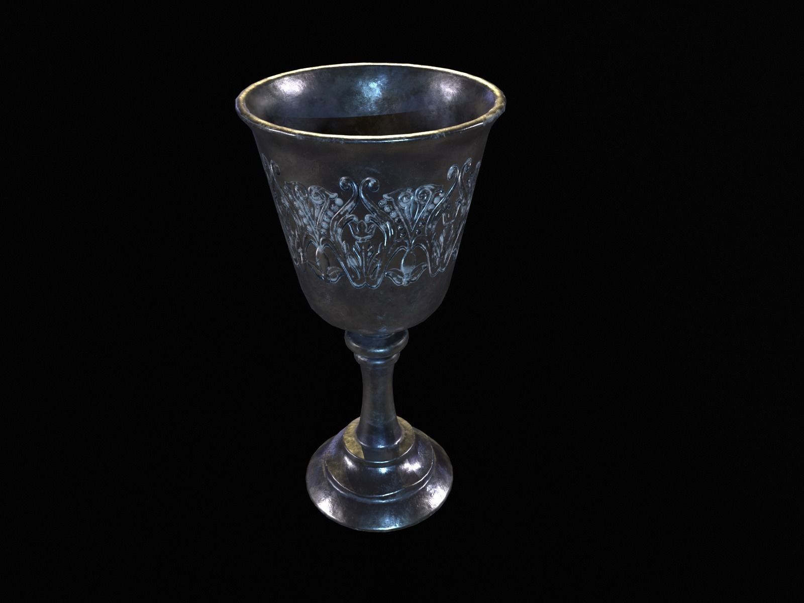 Royal Noble Chalice Low-poly 3D model_10
