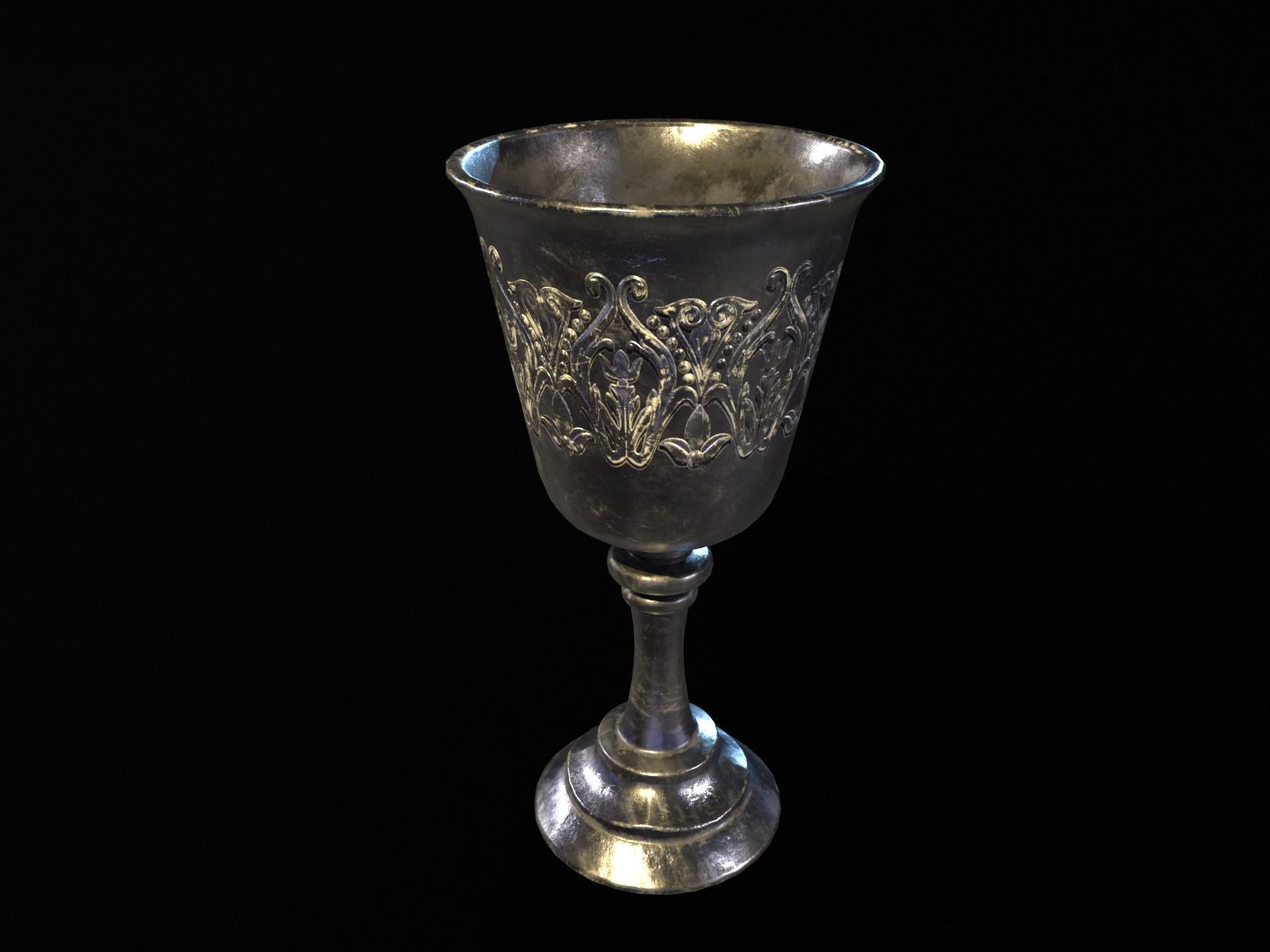 Royal Noble Chalice Low-poly 3D model_2