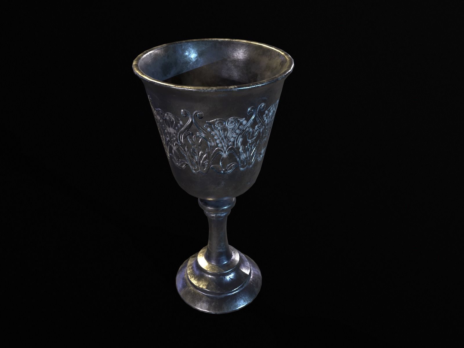 Royal Noble Chalice Low-poly 3D model_8