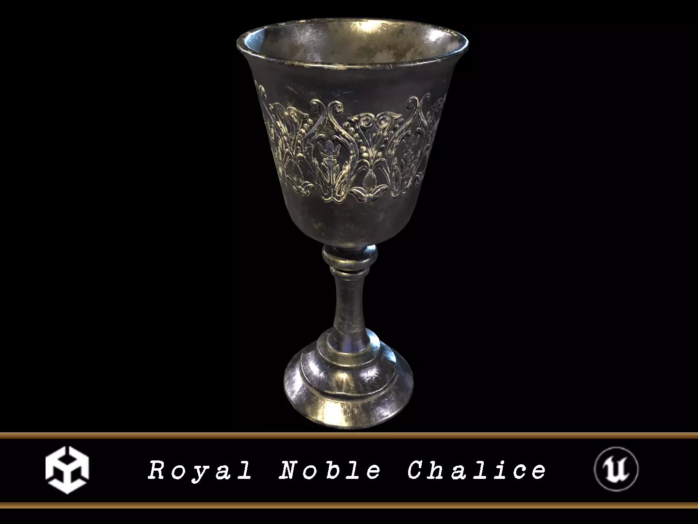 Royal Noble Chalice Low-poly 3D model_0