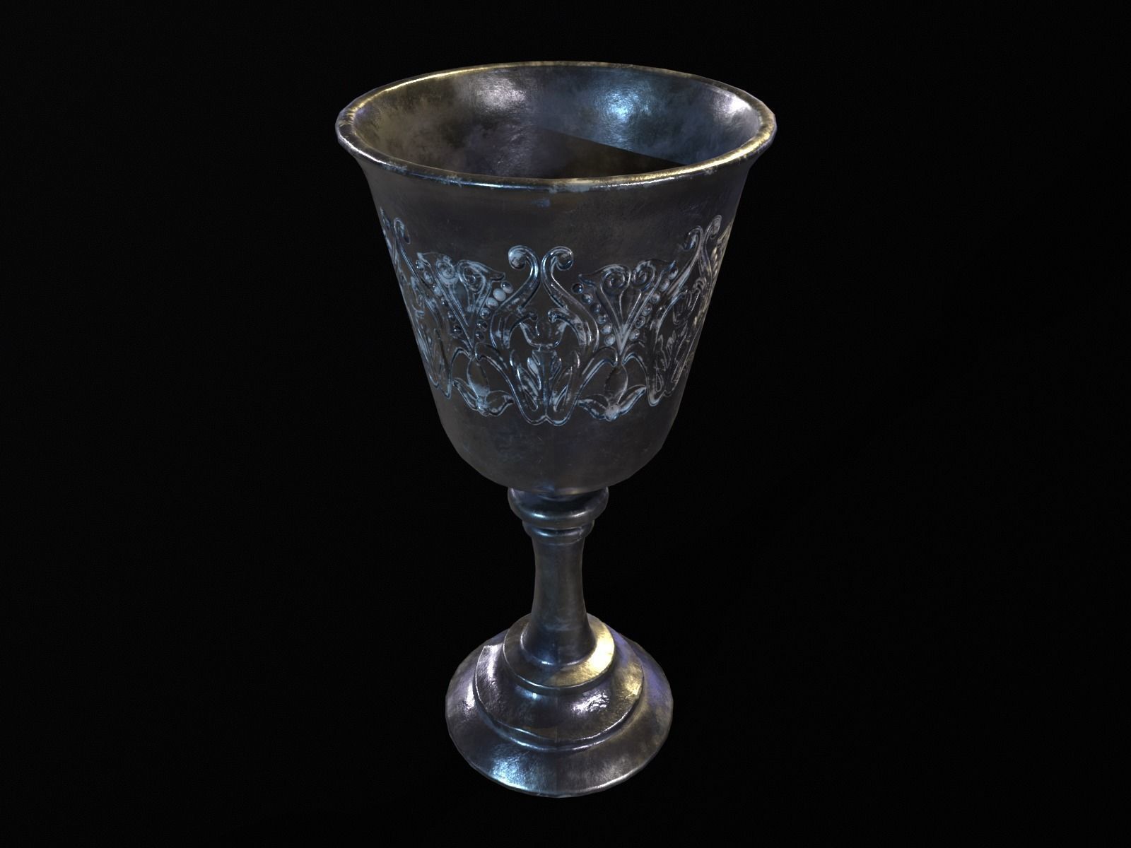 Royal Noble Chalice Low-poly 3D model_12