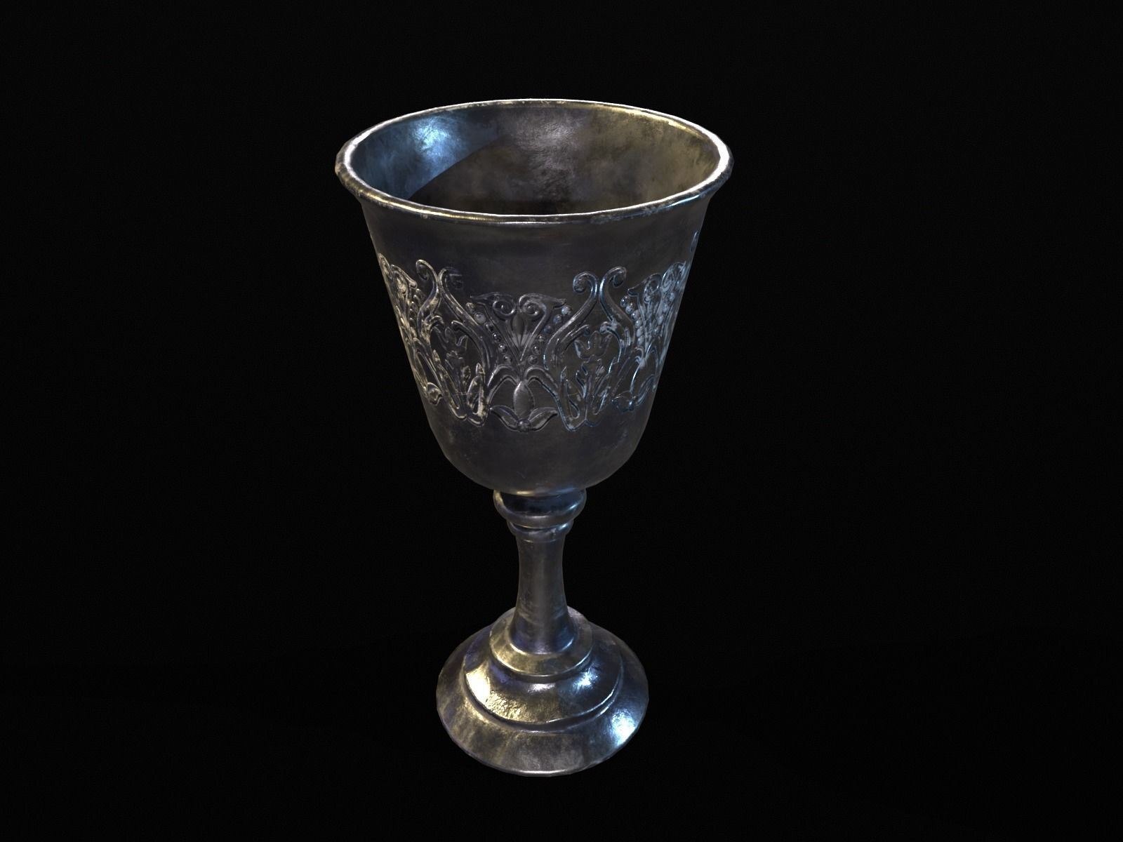 Royal Noble Chalice Low-poly 3D model_6