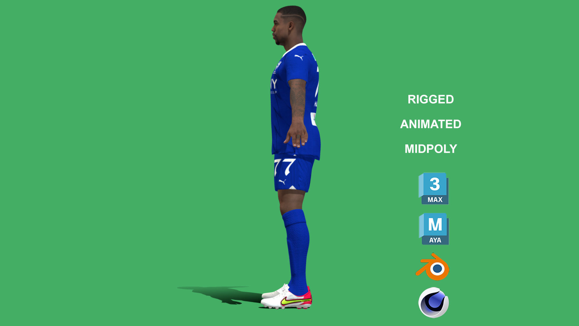 3D Rigged Malcom Al-Hilal 2024 3D model_11
