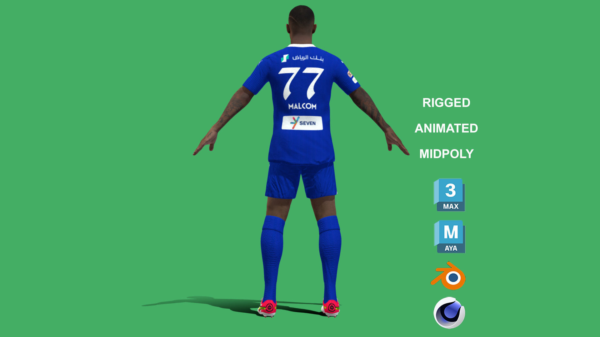3D Rigged Malcom Al-Hilal 2024 3D model_9