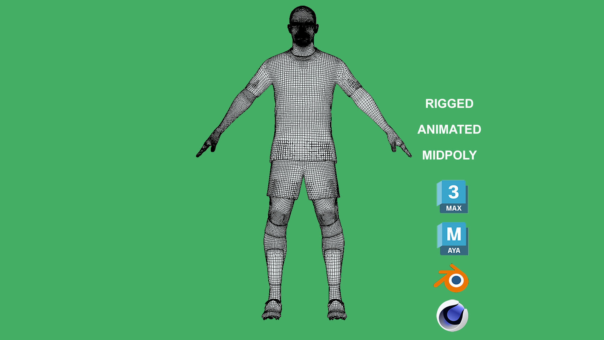 3D Rigged Malcom Al-Hilal 2024 3D model_4