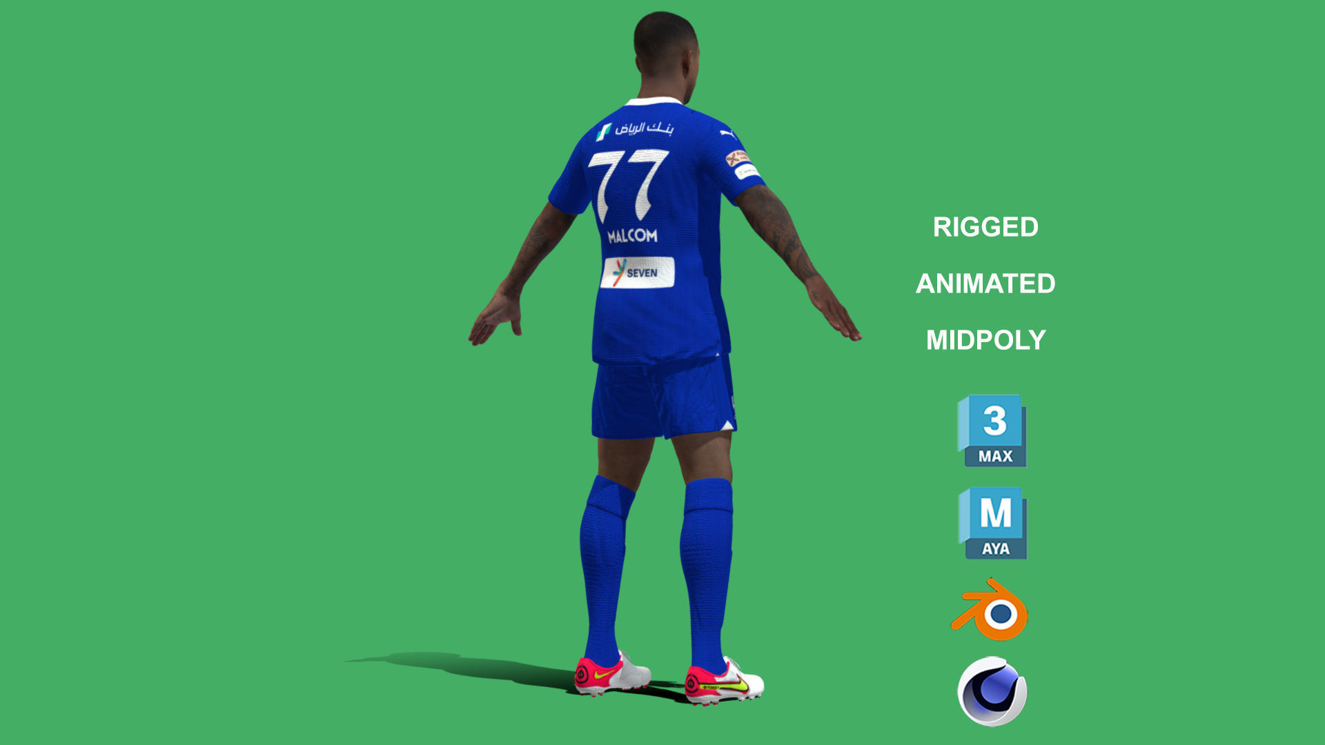 3D Rigged Malcom Al-Hilal 2024 3D model_8