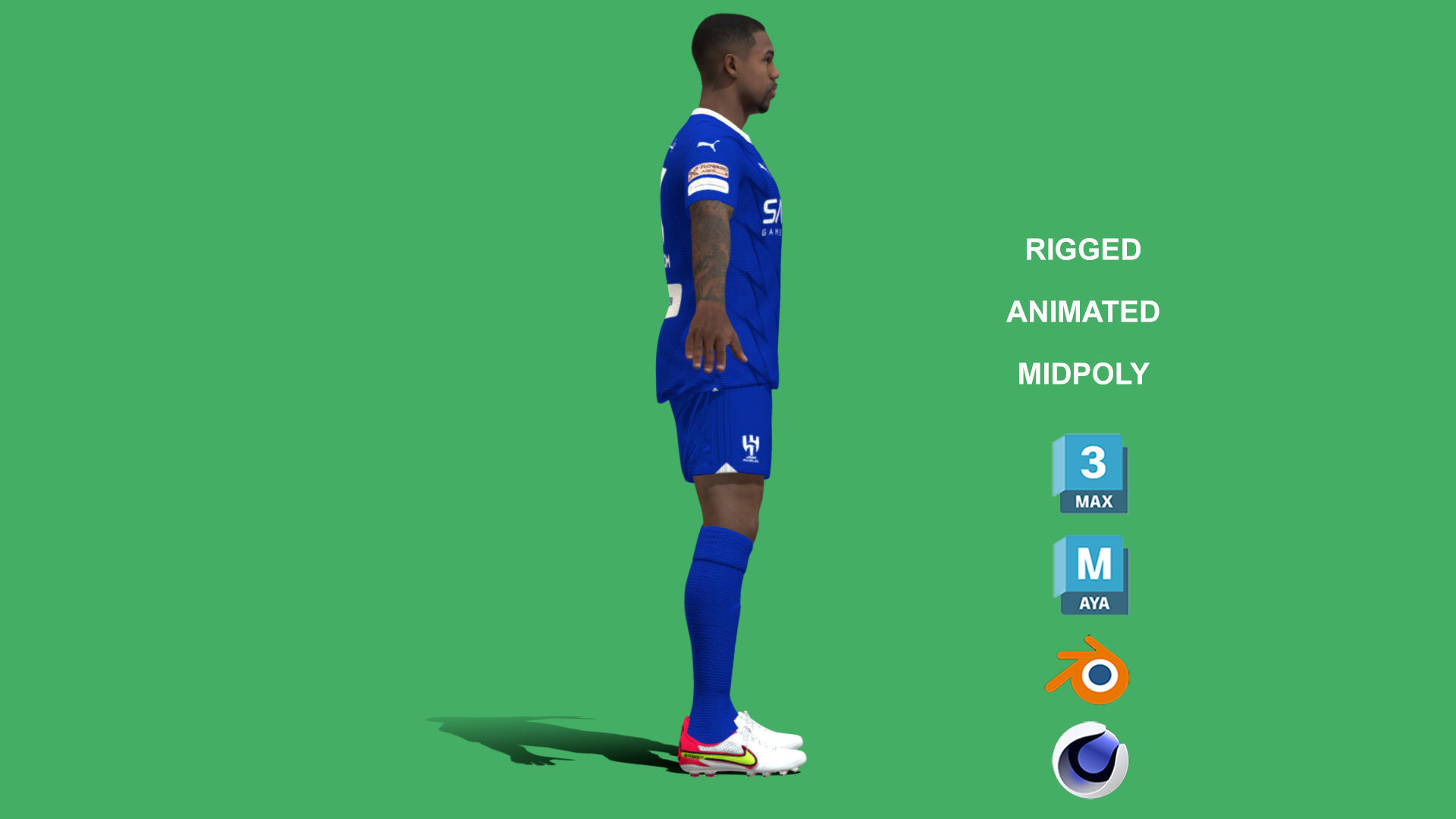 3D Rigged Malcom Al-Hilal 2024 3D model_7