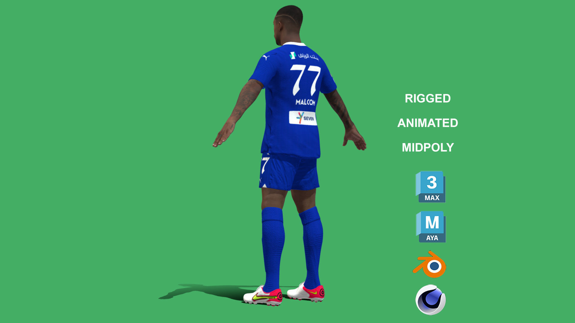 3D Rigged Malcom Al-Hilal 2024 3D model_10