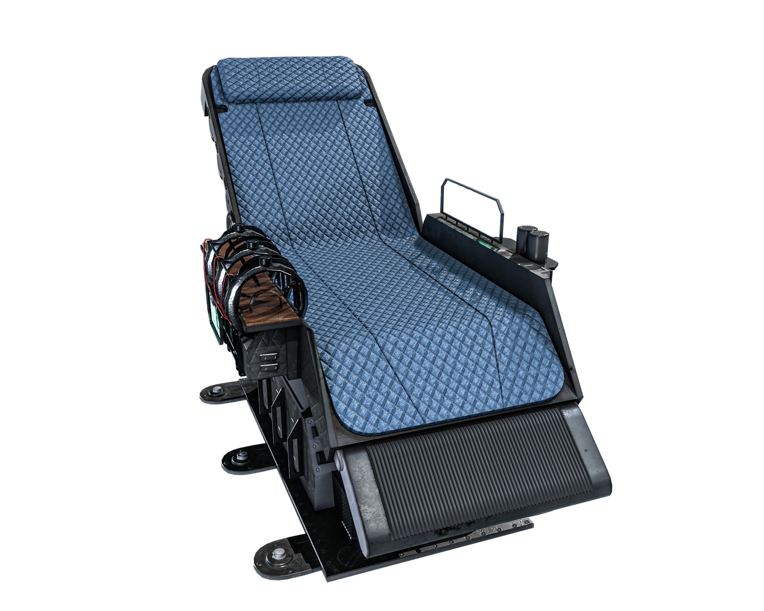 Sci-fi Medical Lab Chair Low-poly 3D model_8
