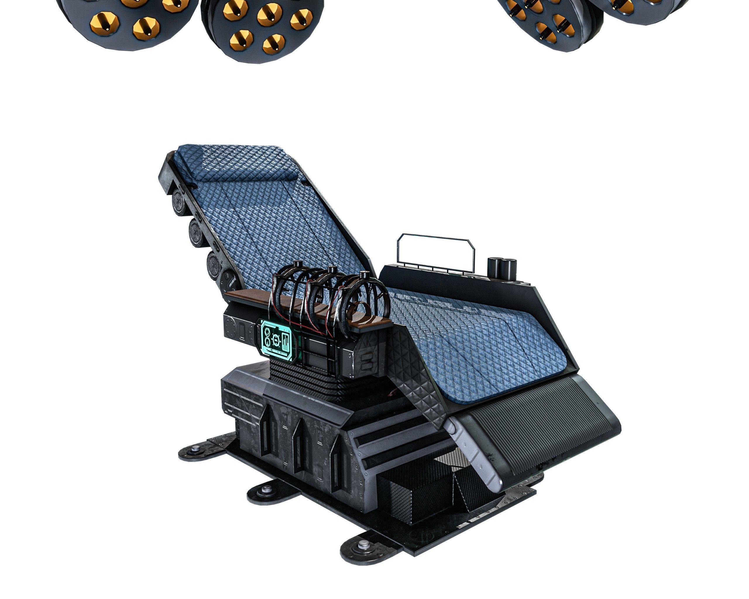 Sci-fi Medical Lab Chair Low-poly 3D model_7