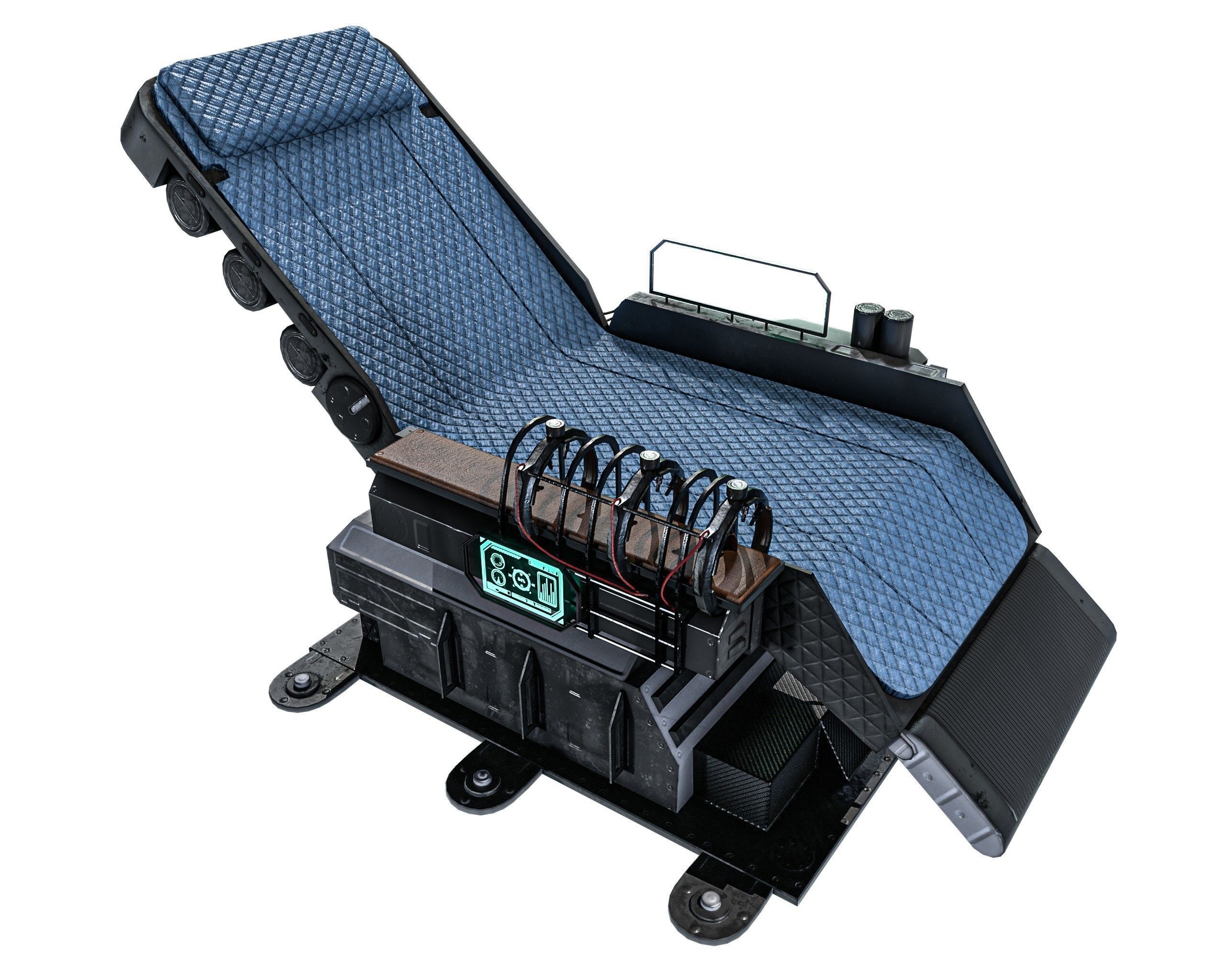 Sci-fi Medical Lab Chair Low-poly 3D model_3