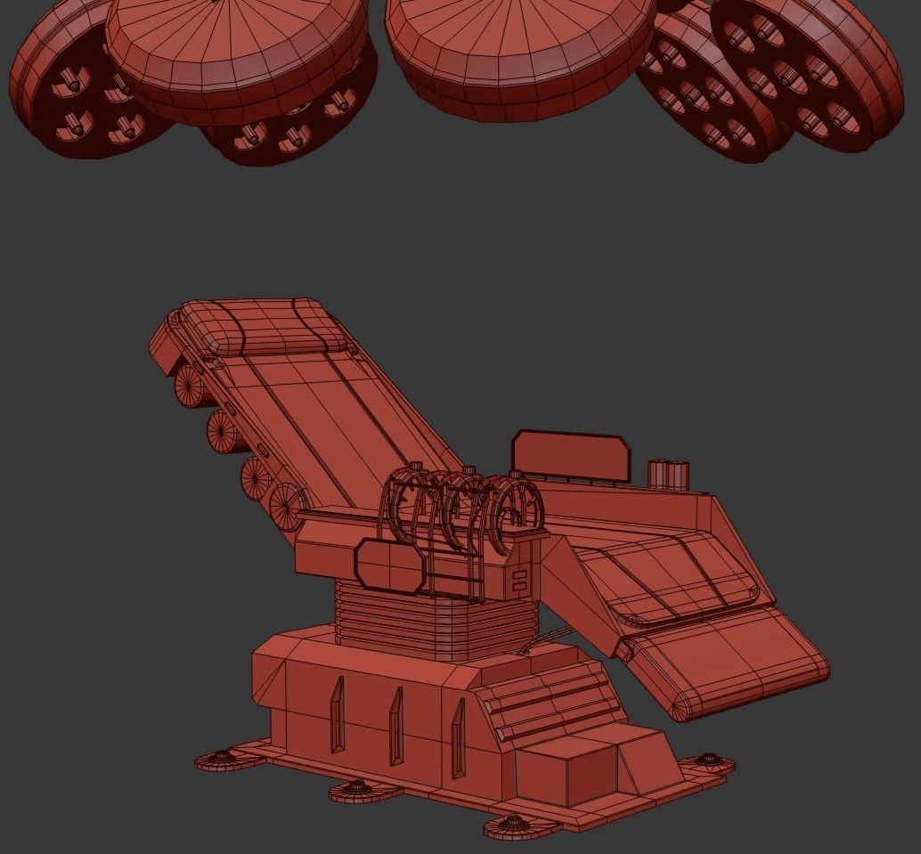 Sci-fi Medical Lab Chair Low-poly 3D model_23