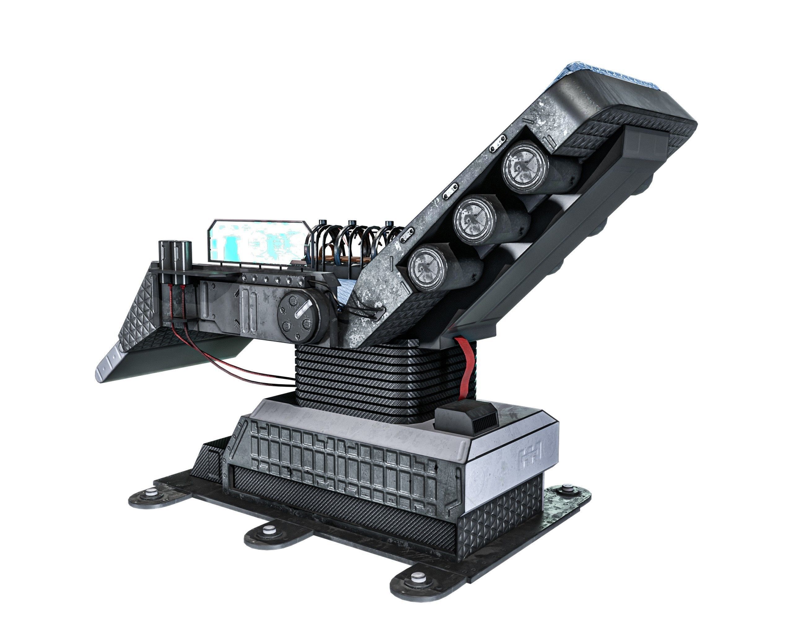 Sci-fi Medical Lab Chair Low-poly 3D model_12