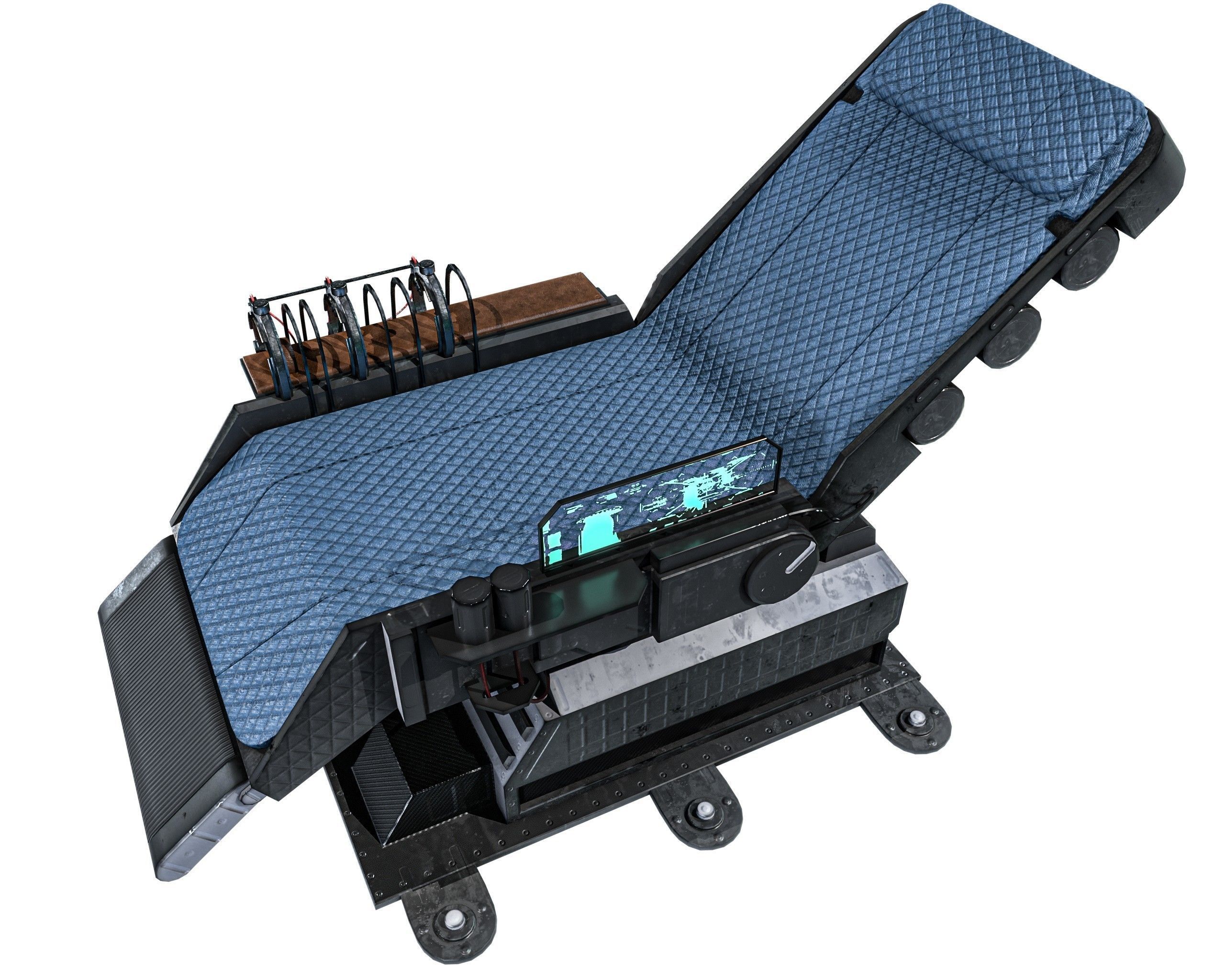 Sci-fi Medical Lab Chair Low-poly 3D model_14