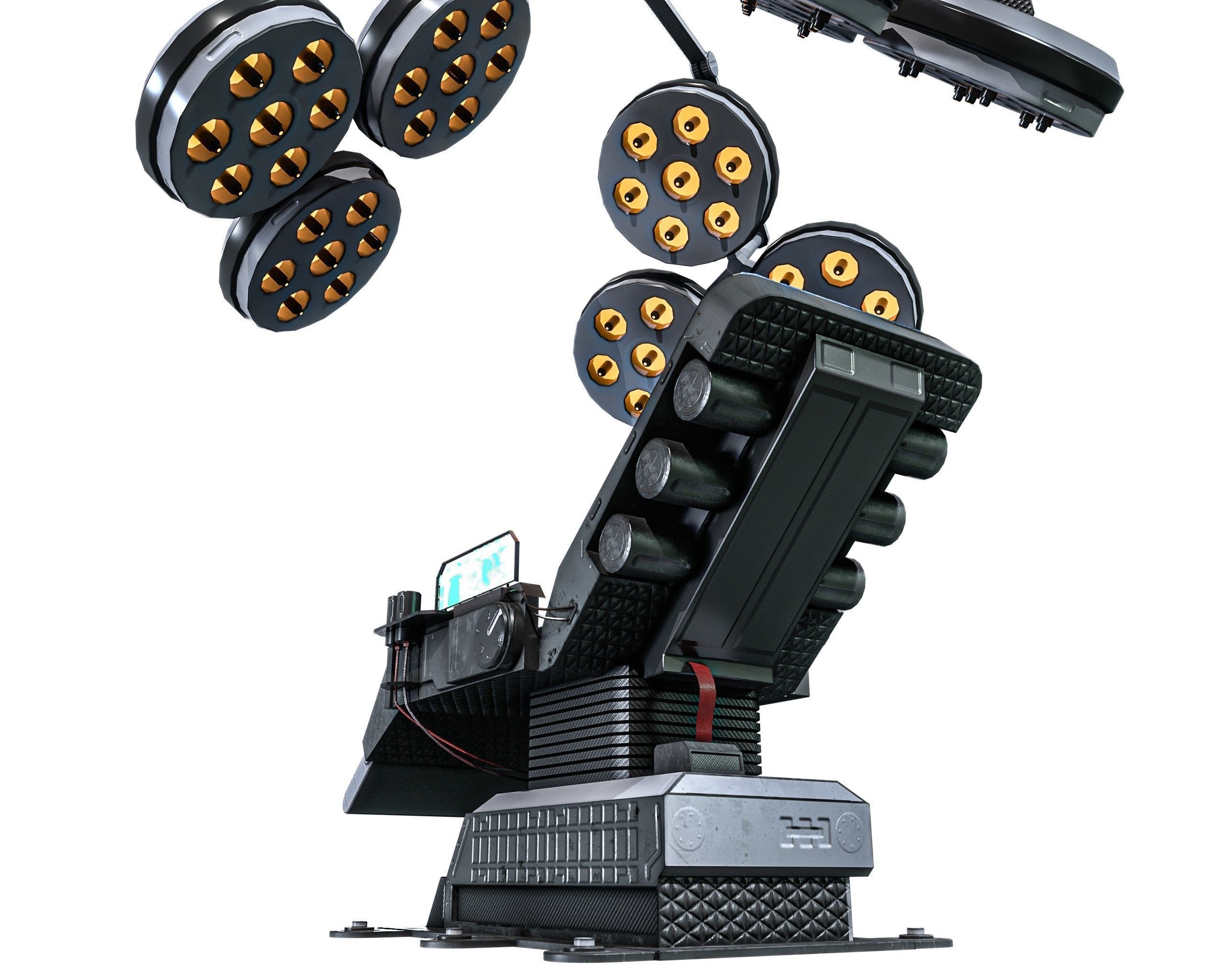 Sci-fi Medical Lab Chair Low-poly 3D model_11