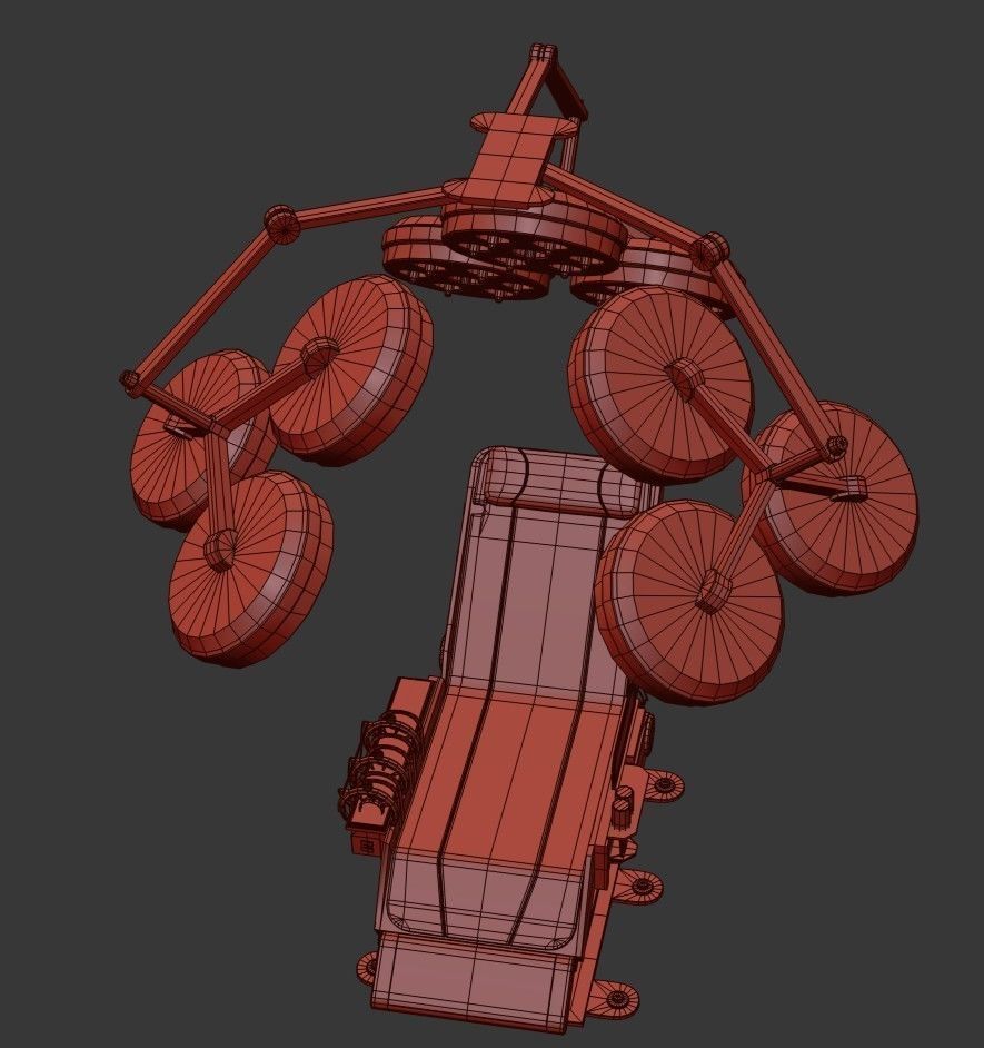 Sci-fi Medical Lab Chair Low-poly 3D model_24