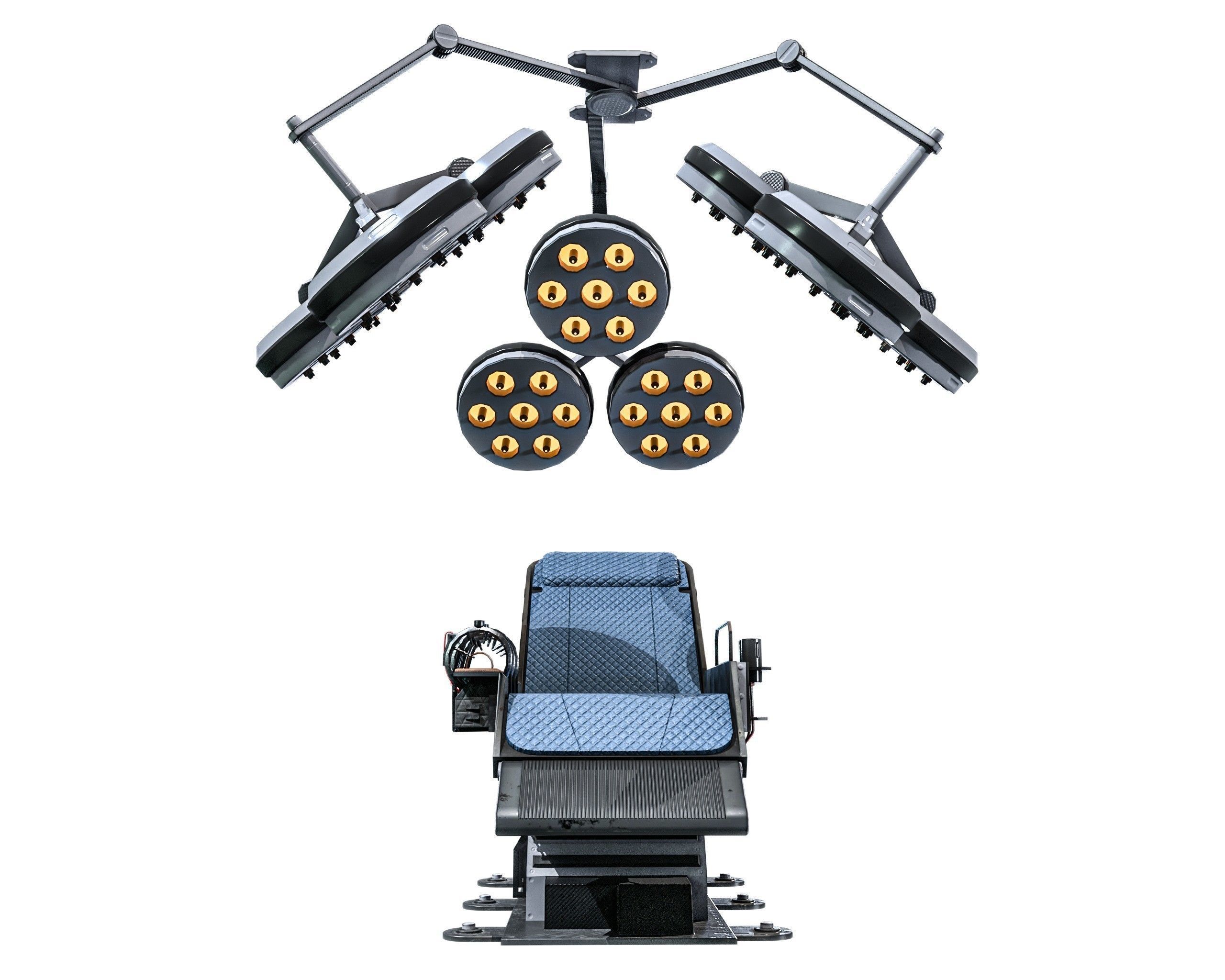 Sci-fi Medical Lab Chair Low-poly 3D model_15