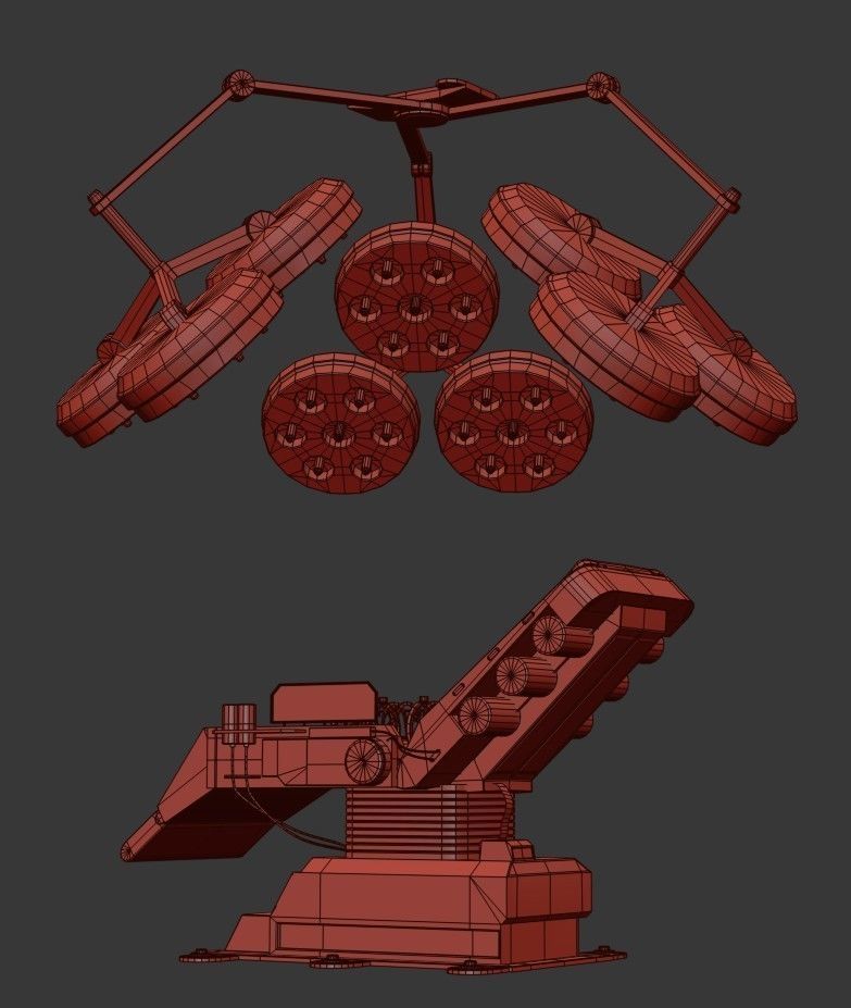Sci-fi Medical Lab Chair Low-poly 3D model_21