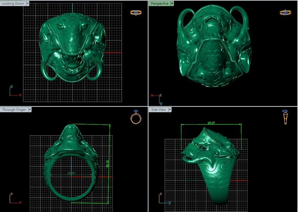 Space bug ring R324 3D print model_5