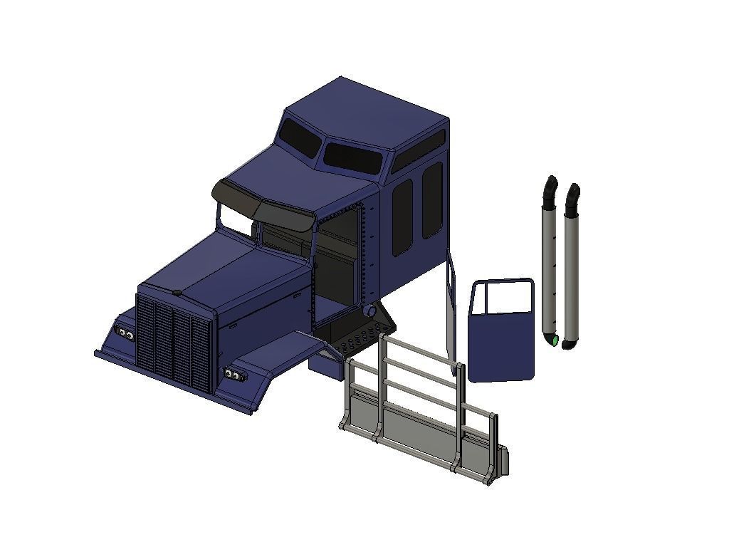  TRUCK MIT GROSSER SCHLAFKABINE RC TAMIYA MODELLBAU 3D print model_2