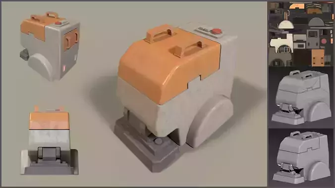Simple Cleaner Robot Low-poly 3D model