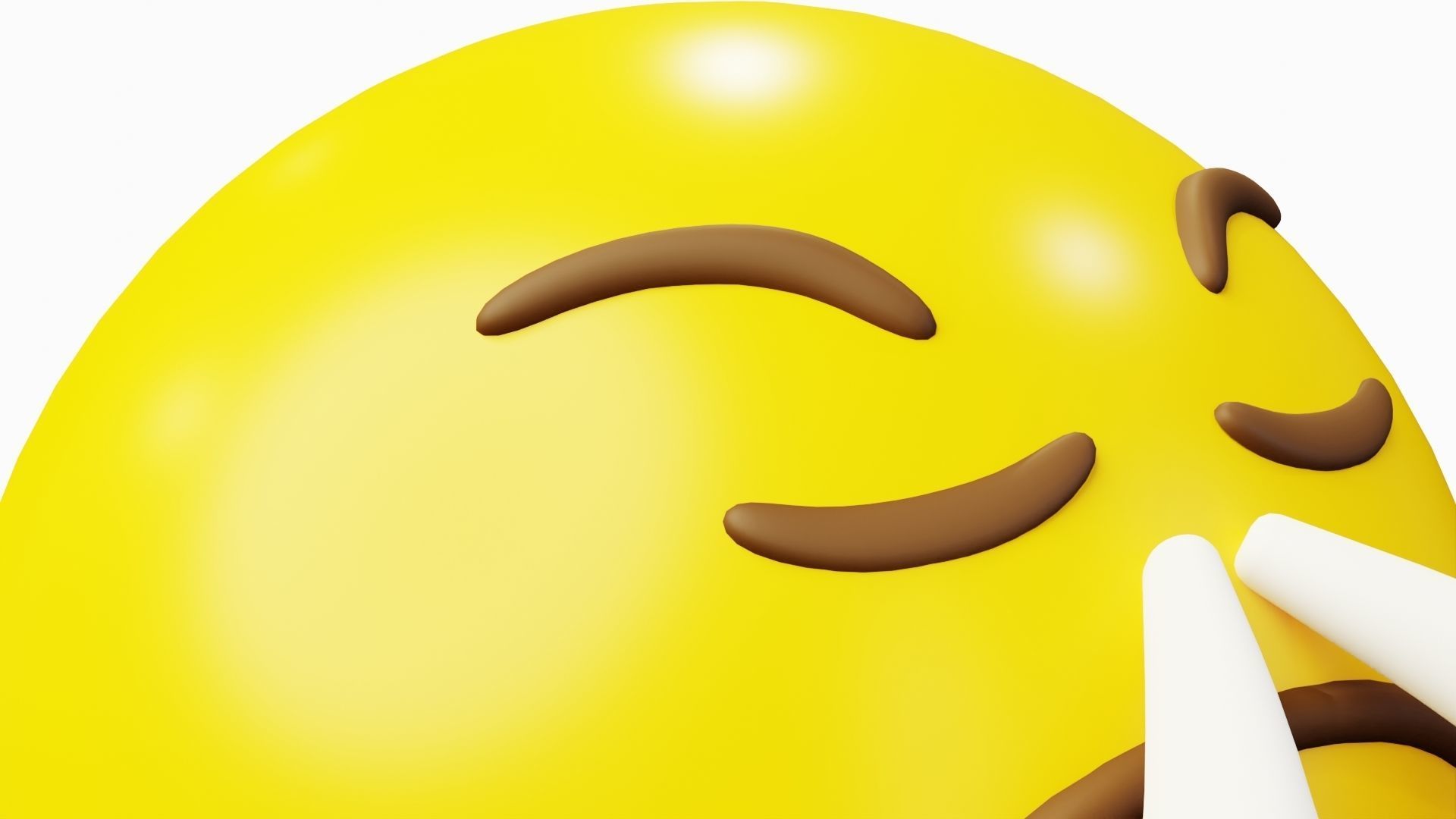 Frustrated Steam Face Emoticon Emoji or Smiley 3D model_5