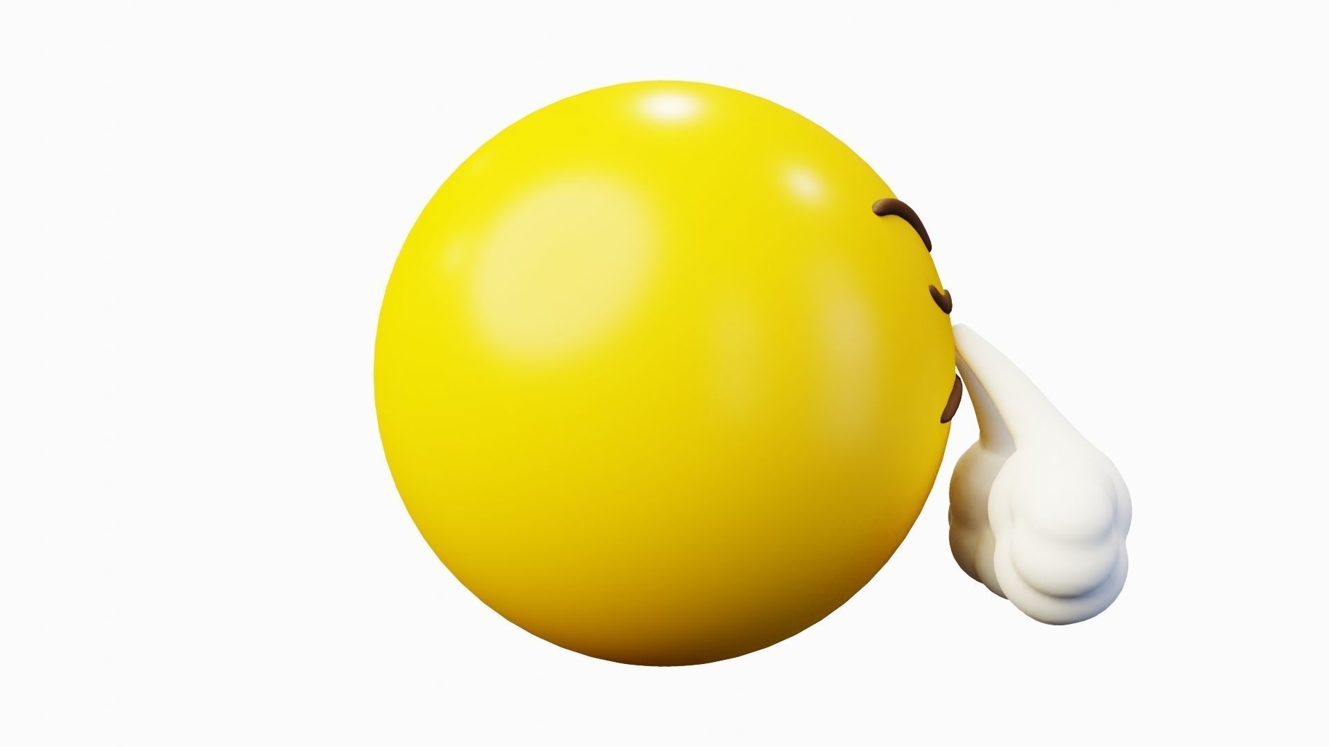 Frustrated Steam Face Emoticon Emoji or Smiley 3D model_2