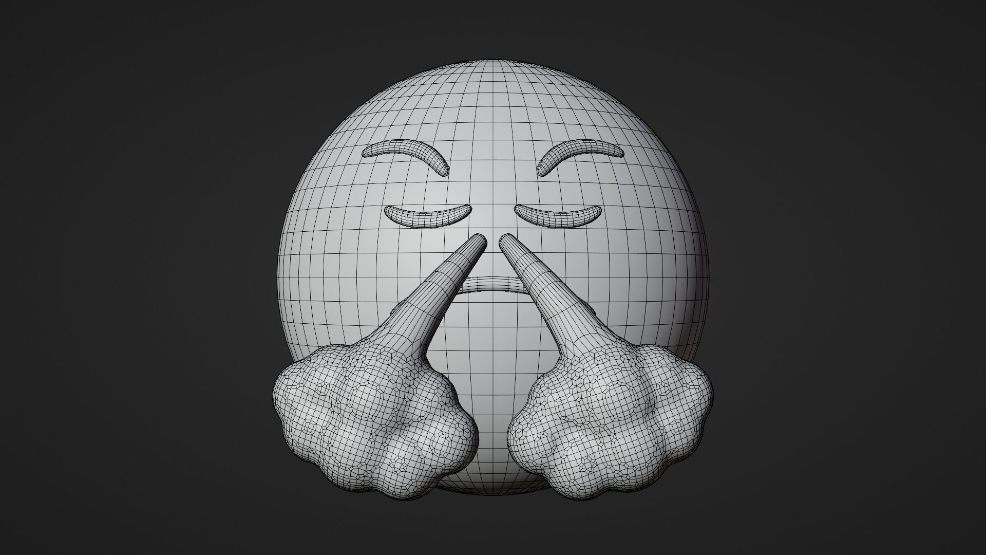 Frustrated Steam Face Emoticon Emoji or Smiley 3D model_9