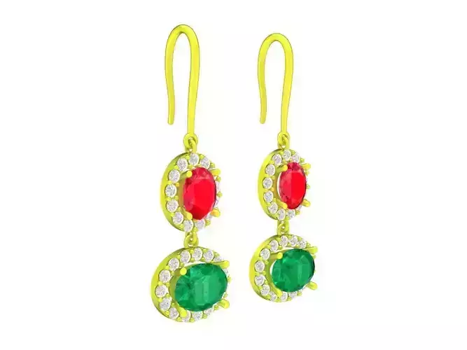 5901 oval diamond earrings for lady