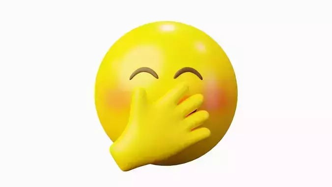 Hiding Smile or Shy Emoticon Emoji or Smiley 3D model