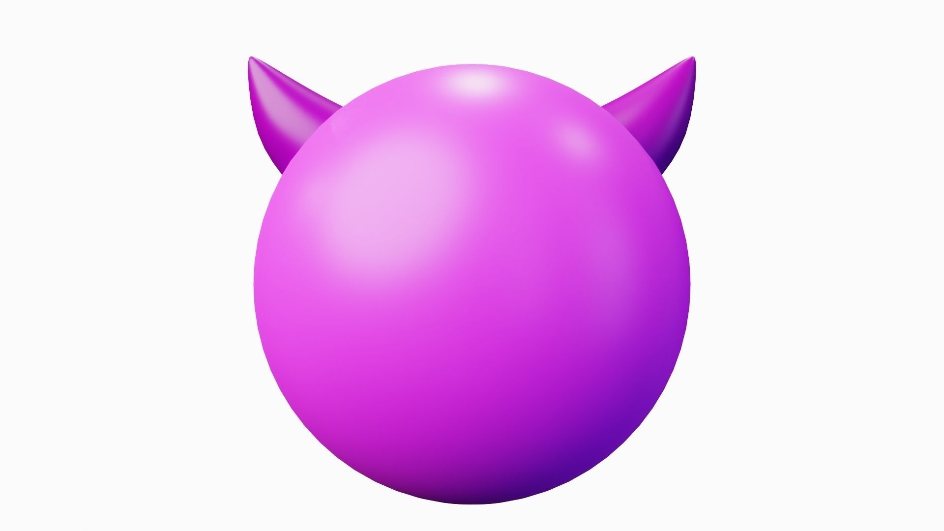 Evil Purple Emoticon Emoji or Smiley 3D model_3