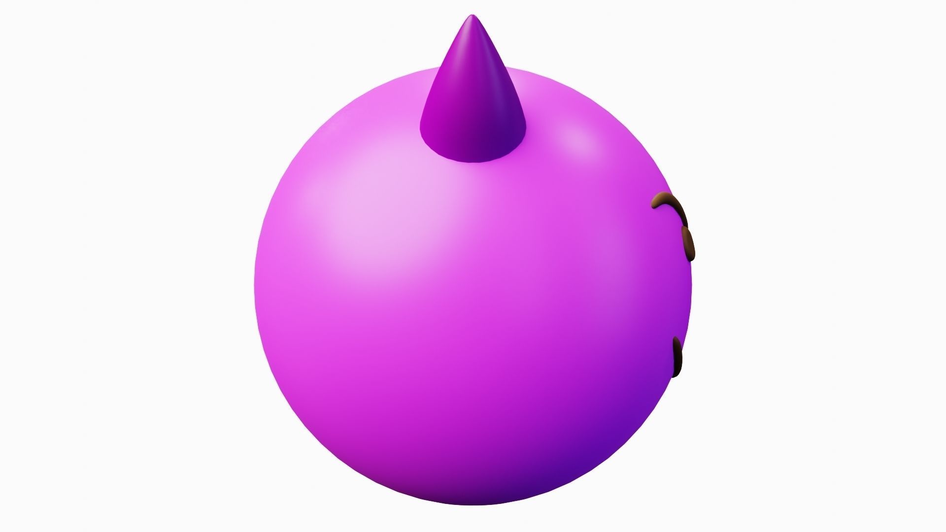 Evil Purple Emoticon Emoji or Smiley 3D model_2