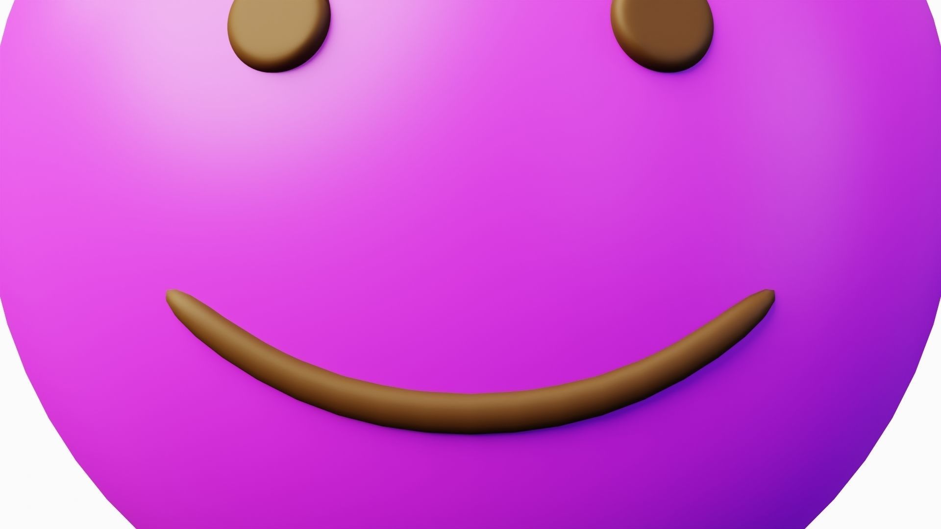 Evil Purple Emoticon Emoji or Smiley 3D model_6