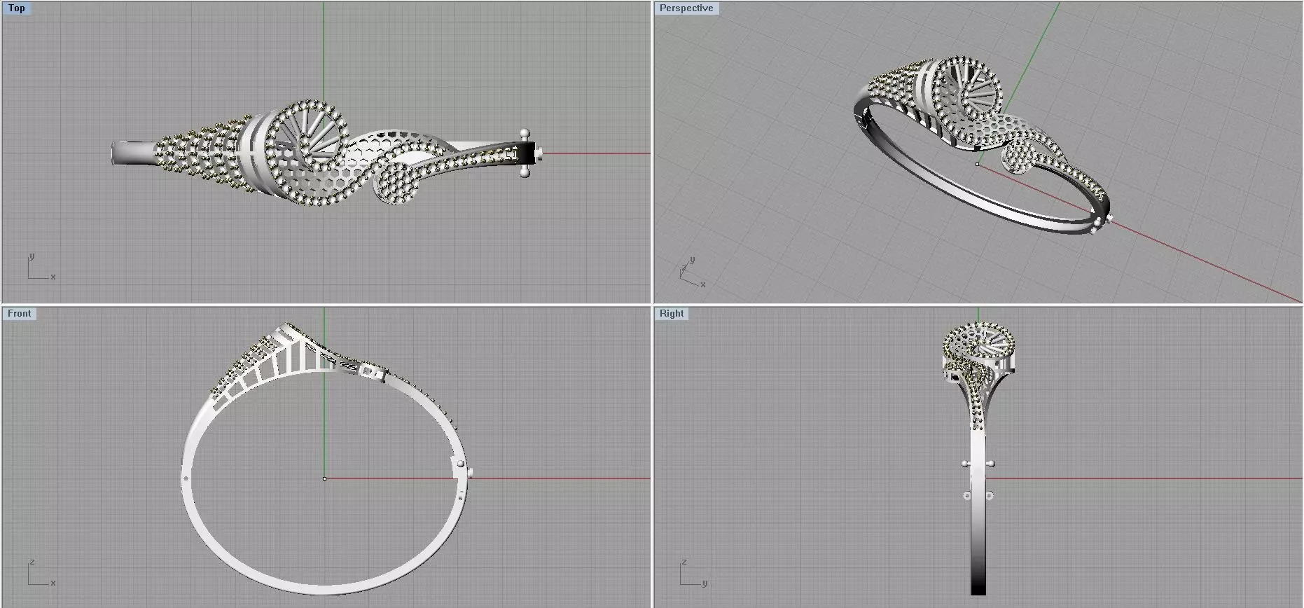 ledies breclet 3D print model_0