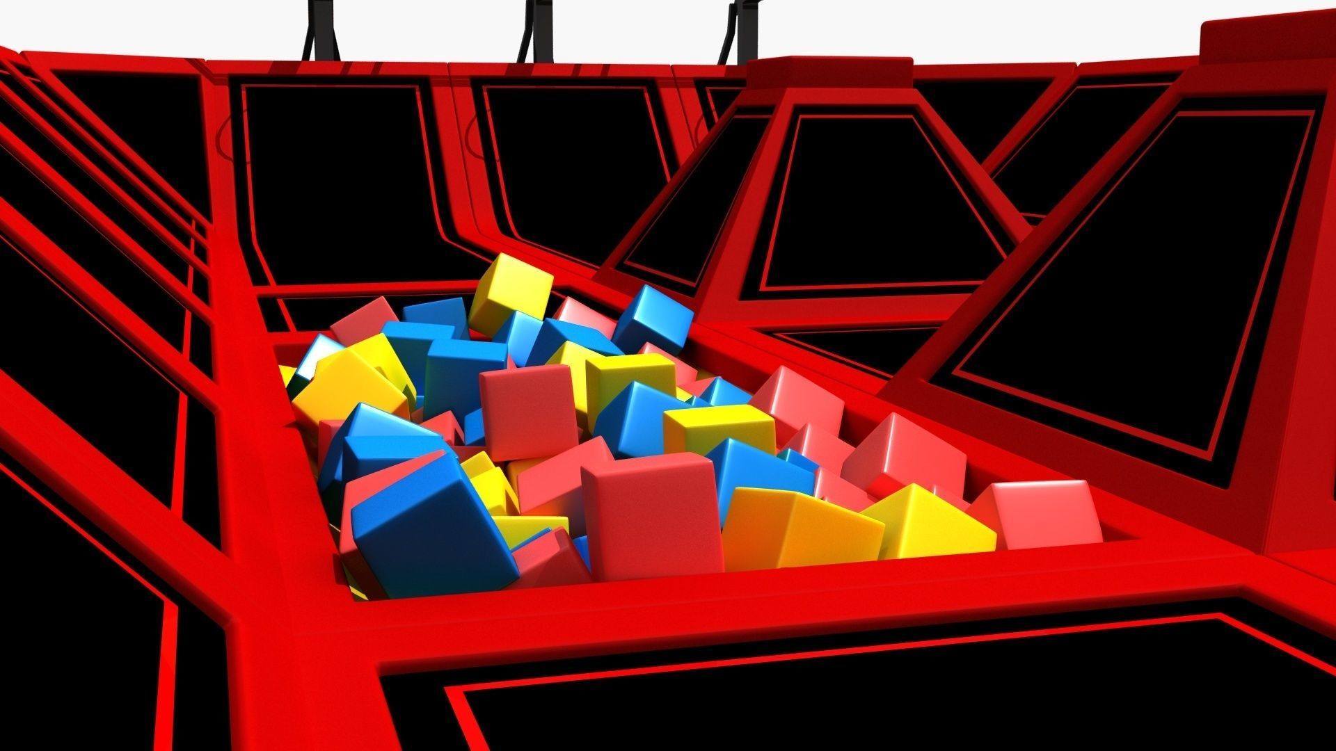 Indoor Trampoline Playground 3D model_5